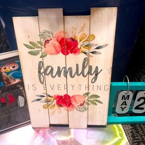 Family is Everything MDF Wood Slat Decor Sign